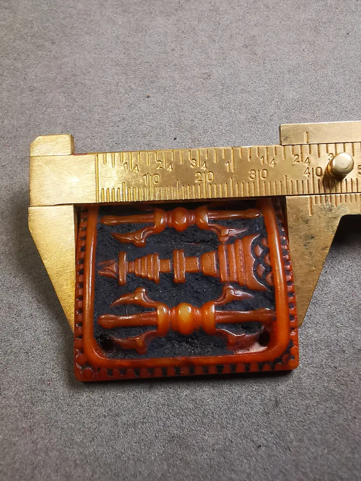 Gandhanra Yak Bone Carved Vajra Stupa Amulet Badge, Tibetan Buddhist Pagoda Pendant
