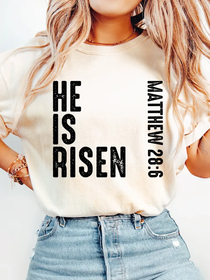 HE IS RISEN Matthew 28 6 Easter svg Png, Digital Download Png, Sleeve Design, Christian Png, Boho Sleeve Minimalist Design, Christian