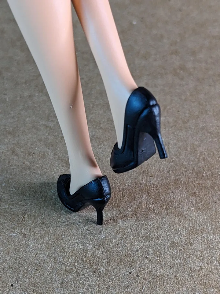 Black High Heel Shoes for 1/6 scale female dolls