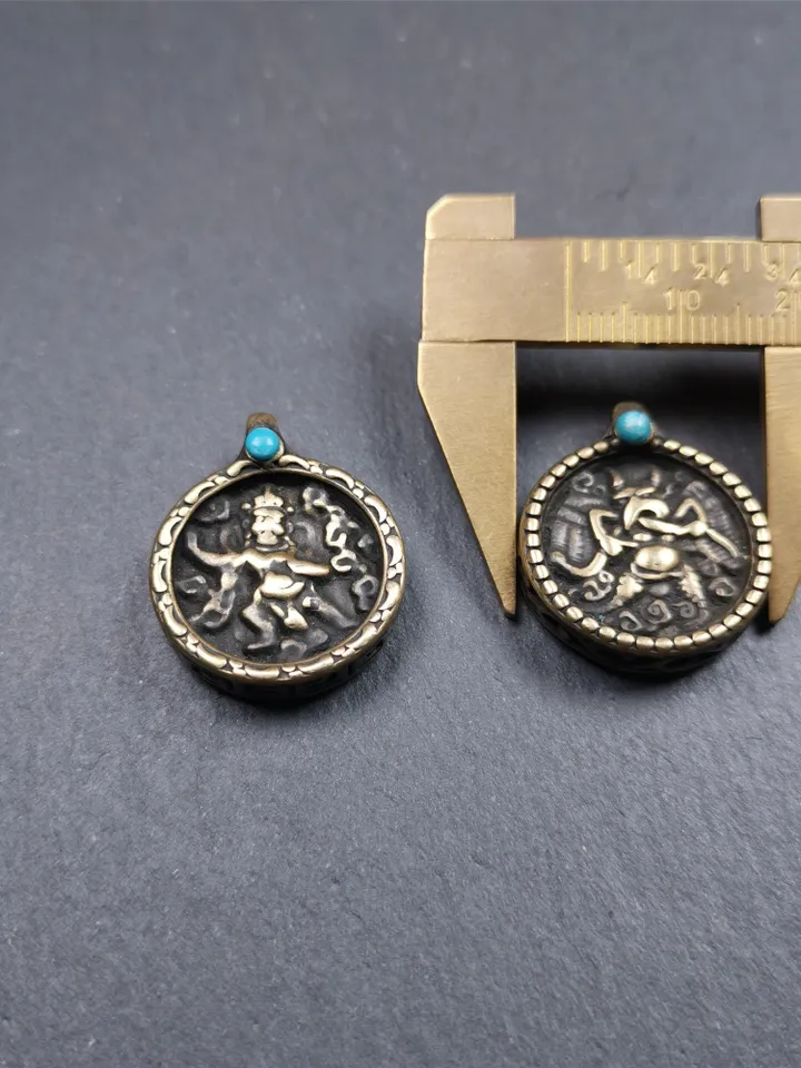 Gandhanra Handmade Tibetan Buddhist Amulet Pendant ,Garuda / Vajrapani, Made of Brass,0.87"