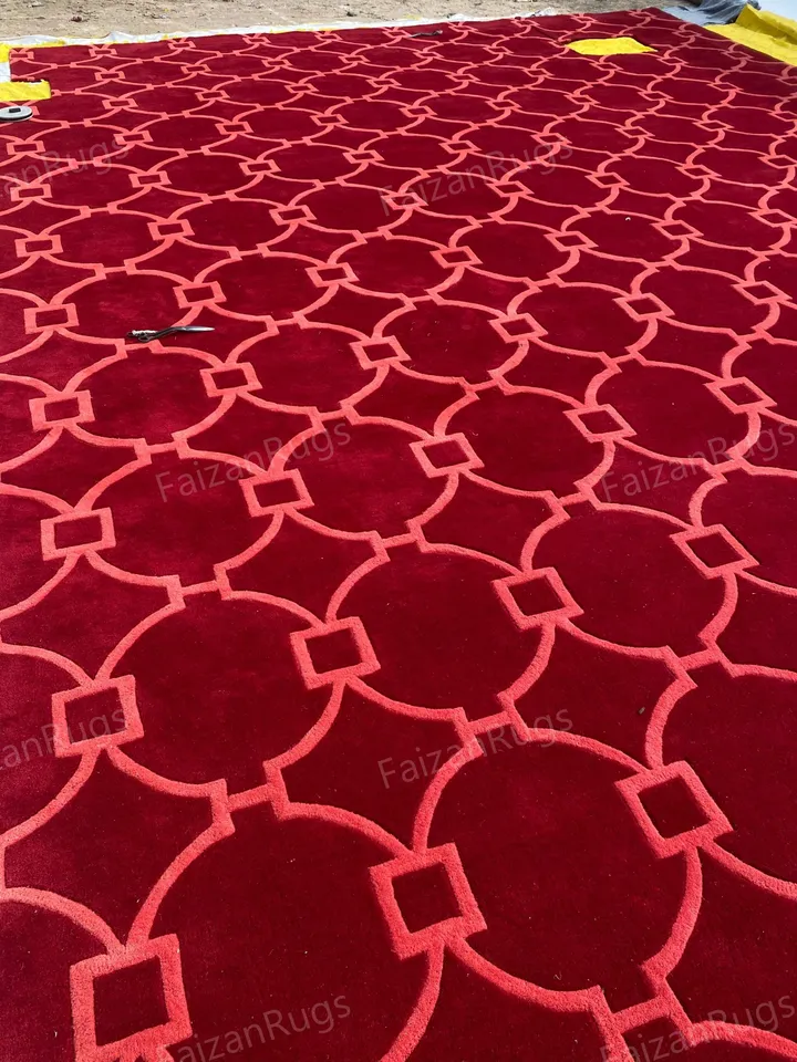 Buy 8x10 Area Red-Shaped Rug | Hand-Tufted 100% Wool Handmade Area Rug | Carpet for Home, Bedroom, Living Room, Kids Room, Custom Rug.