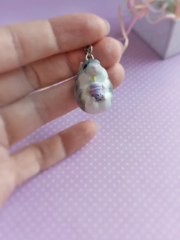 drinking hamster necklace