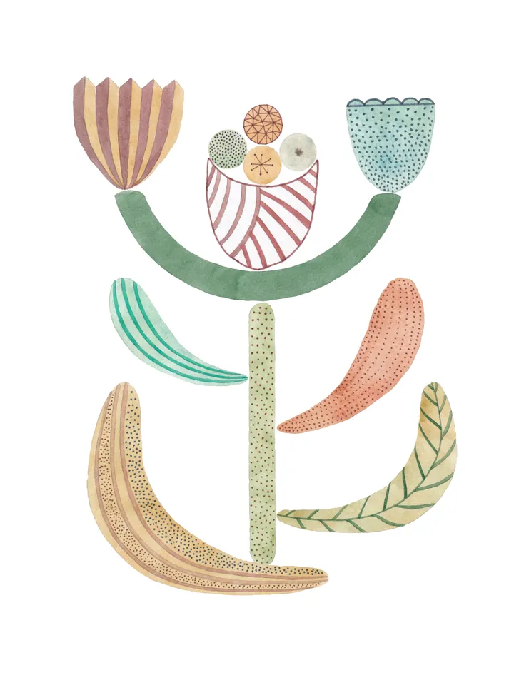 Illustration Watercolor Geometry Plant Art print