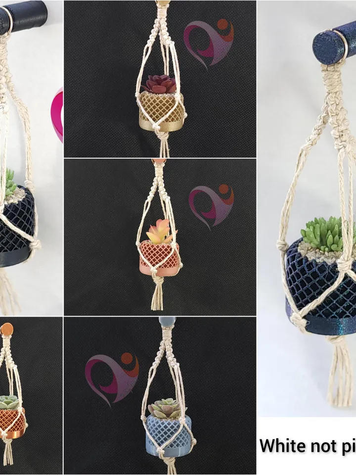 Mini Succulent Refrigerator Magnet Tiny Macrame Succulent Hanging Plant Fridge Magnet for Plant Lover Boho Kitchen Decor Cute Gift Under 10