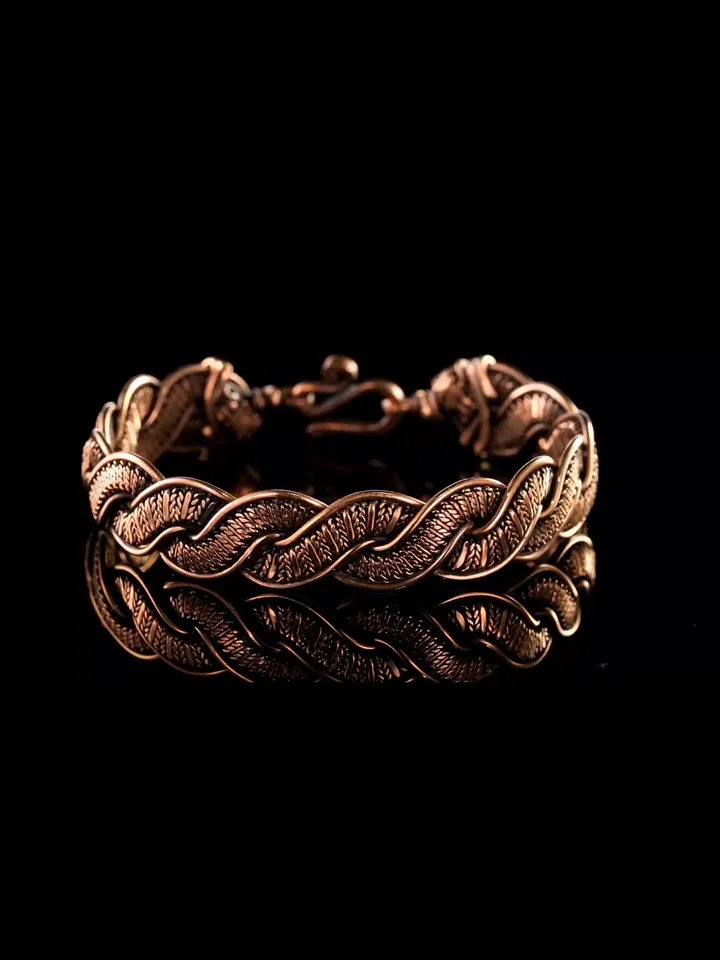 Wire wrapped copper bracelet for woman Antique style copper jewelry WireWrapArt