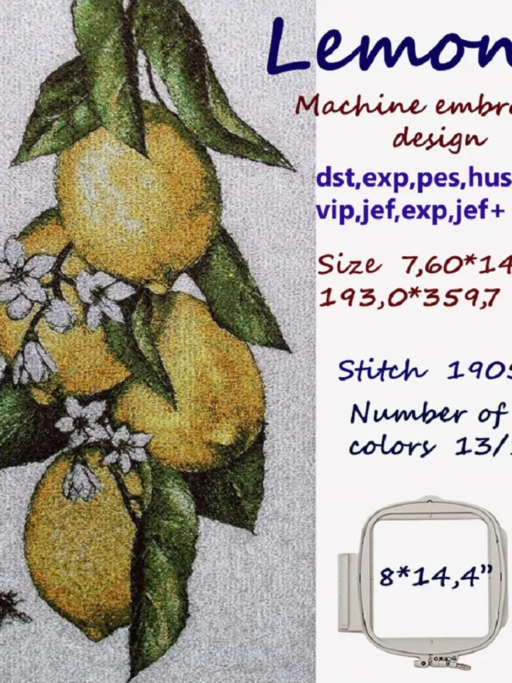 Lemon photo stitch Machine Embroidery Design