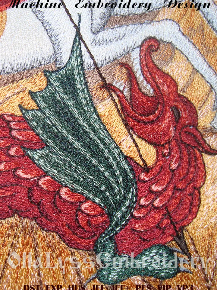 Saint George and the Dragon embroidery design