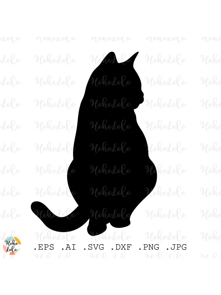 Cat Svg, Cat Silhouette, Cat Cricut, Cats Cutting files, Cat Clipart Png, Cat Download, Cat Stencil Template Dxf