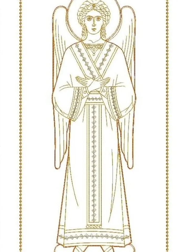 Angel design for machine embroidery