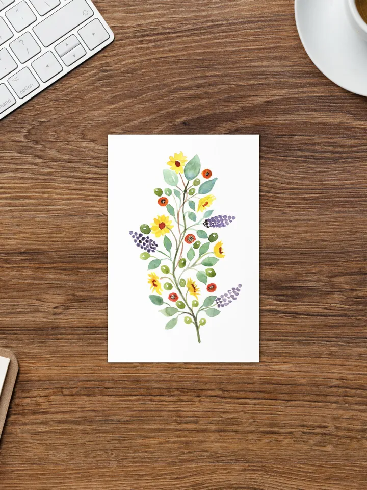 Greeting card Handmade Cards Watercolor Congratulations Cards Cute Appreciation Thank You Card Garden Botanical Flower Card Watercolor Cards