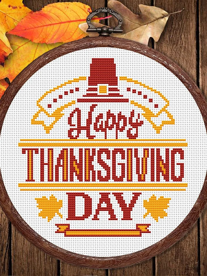 Happy Thanksgiving Day Cross Stitch Pattern, Thanksgiving Cross Stitch Pattern, Owl Cross Stitch Pattern, Thanksgiving Day #hld008