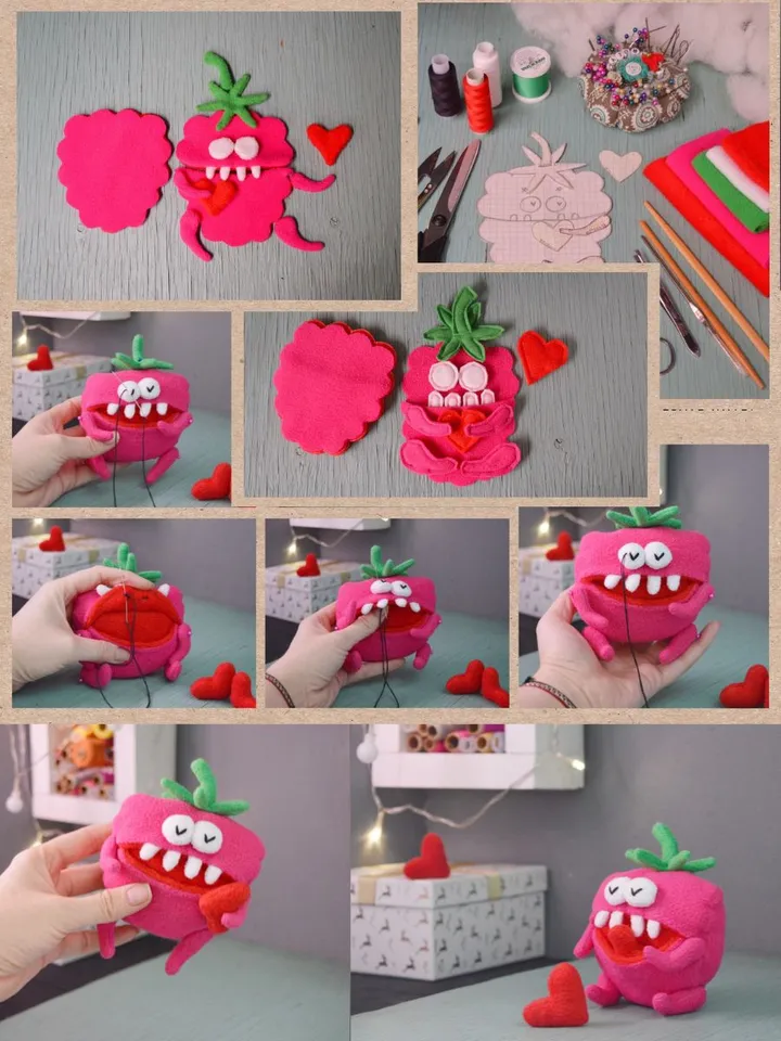 PDF Plush Toy Pattern Set – Fleece Berry Softies Trio