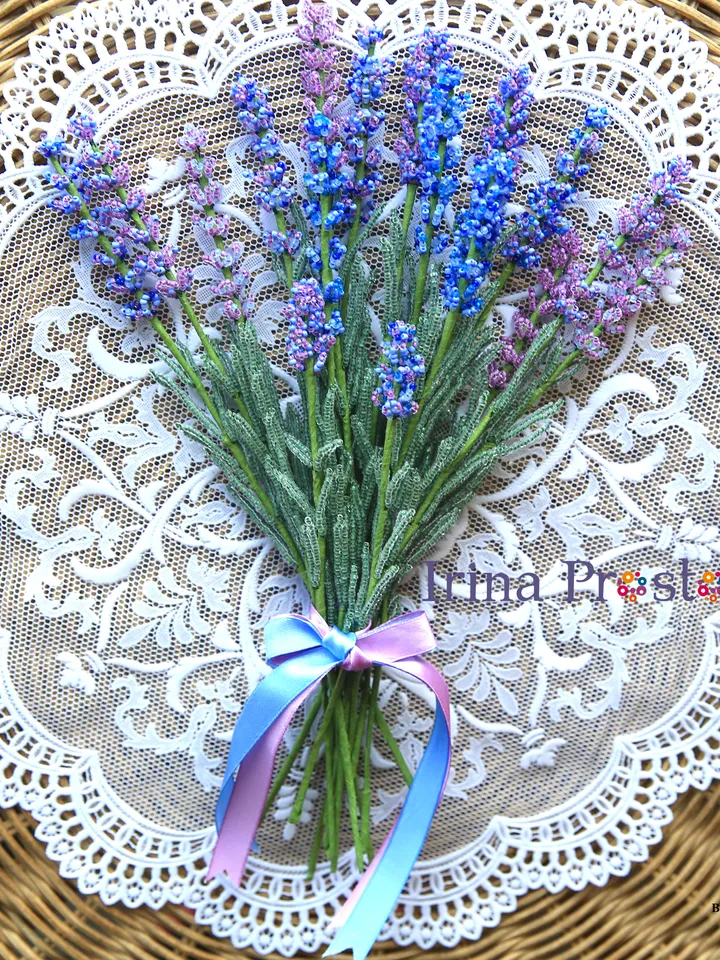 Beaded Flowers pattern |  Lavender  | Seed bead patterns | Beadwork pattern | Digital Download - PDF