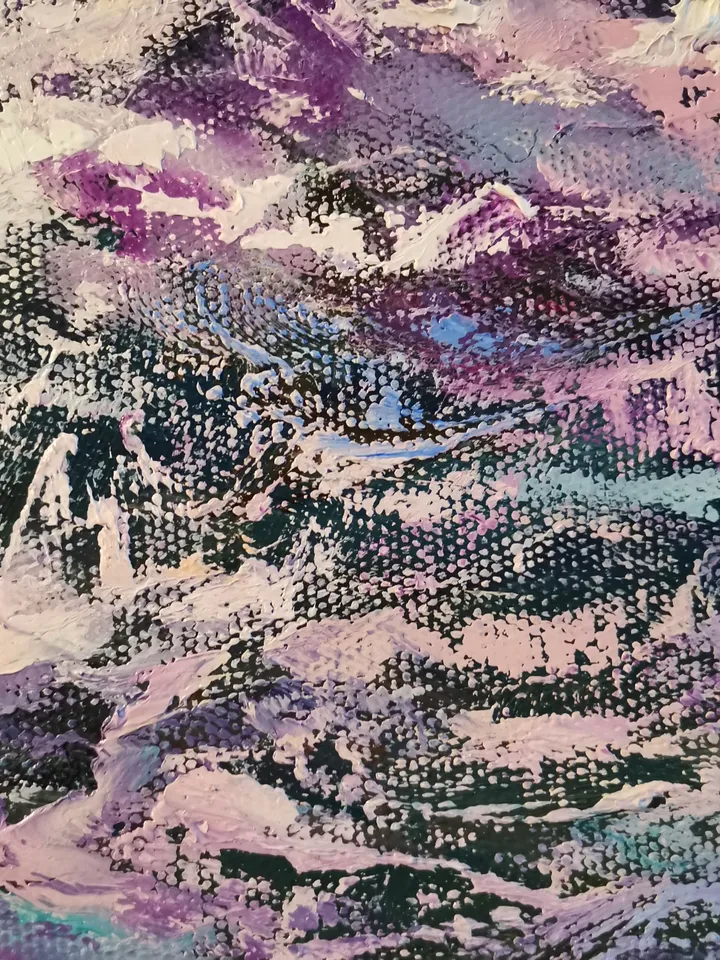 Art Oil Painting Night Moonrise Waves Sea Original Storm Artist Svinar Oksana
