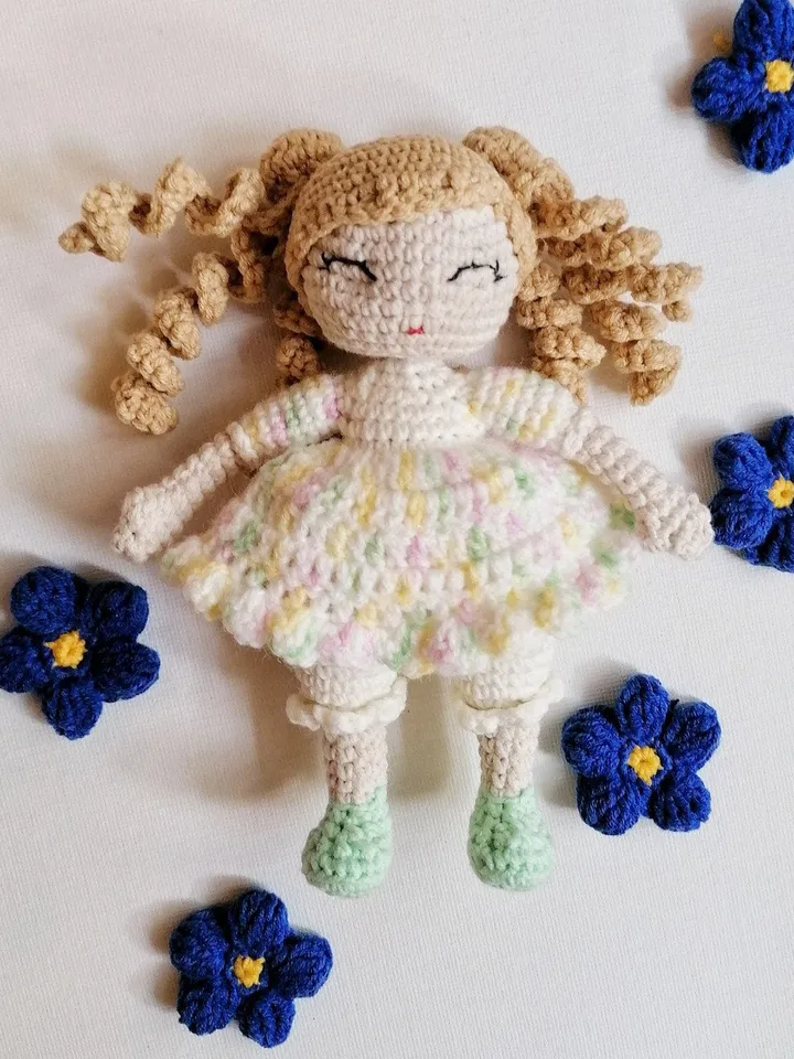 PDF Crochet Pattern Sleeping Baby Doll, Amigurumi Doll Pattern, Cute Handmade Crochet Doll, DIY Baby Doll Gift, Eco-Friendly Handmade Toy