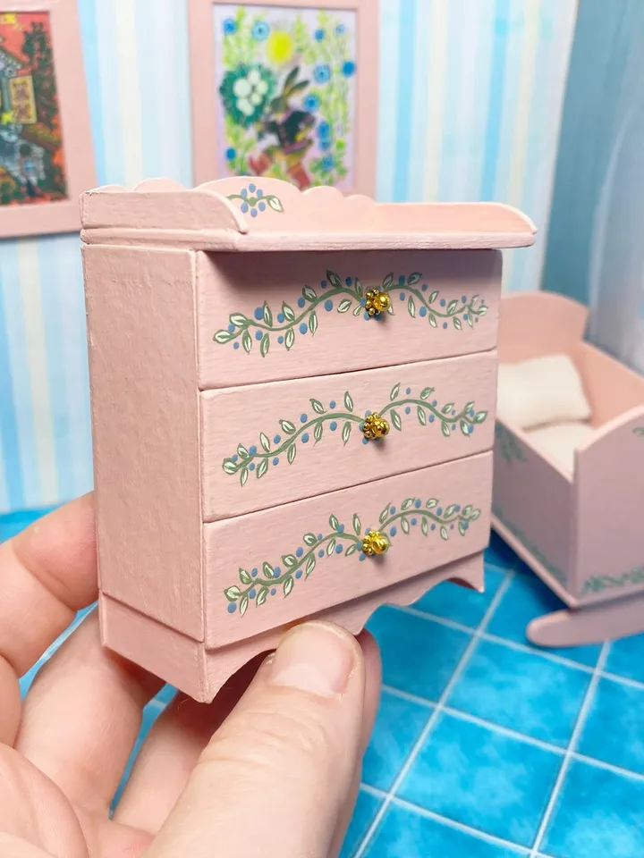 Doll furniture for a children's room. miniature dollhouse. 1:12.