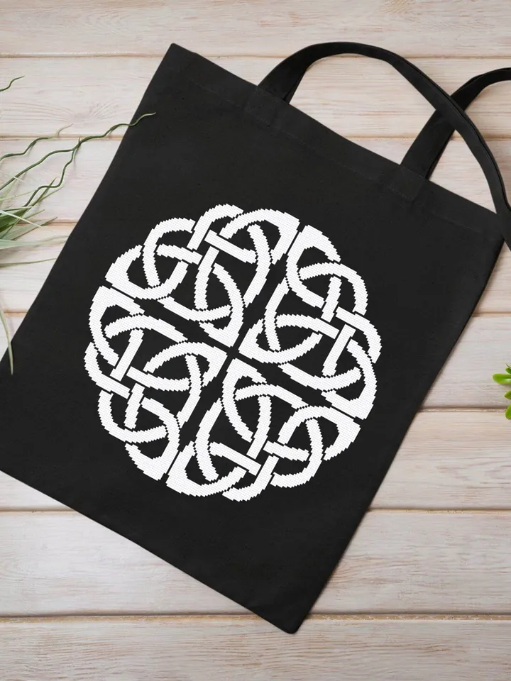 Celtic knot cross stitch pattern download PDF Monochrome cross stitch chart Celtic embroidery PDF Simple mandala digital DIY Home decor #M51