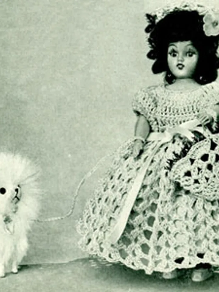 Vintage Crochet Pattern Dress for Doll Park Avenue Belle Doll Pattern Digital Download PDF