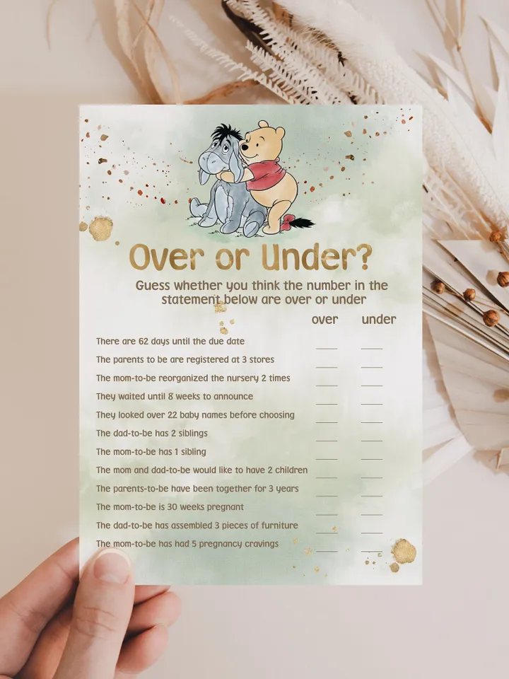 Winnie the Pooh Baby Shower Games; Winnie the Pooh Inspired; Printable Pooh Baby Shower Party Games; Honey Bear Shower Games; WP9
