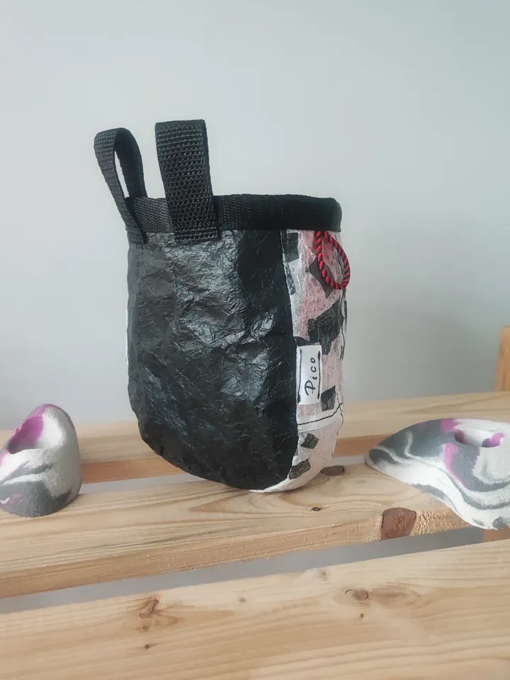Recycled handmade Chalk bag for rock climbing