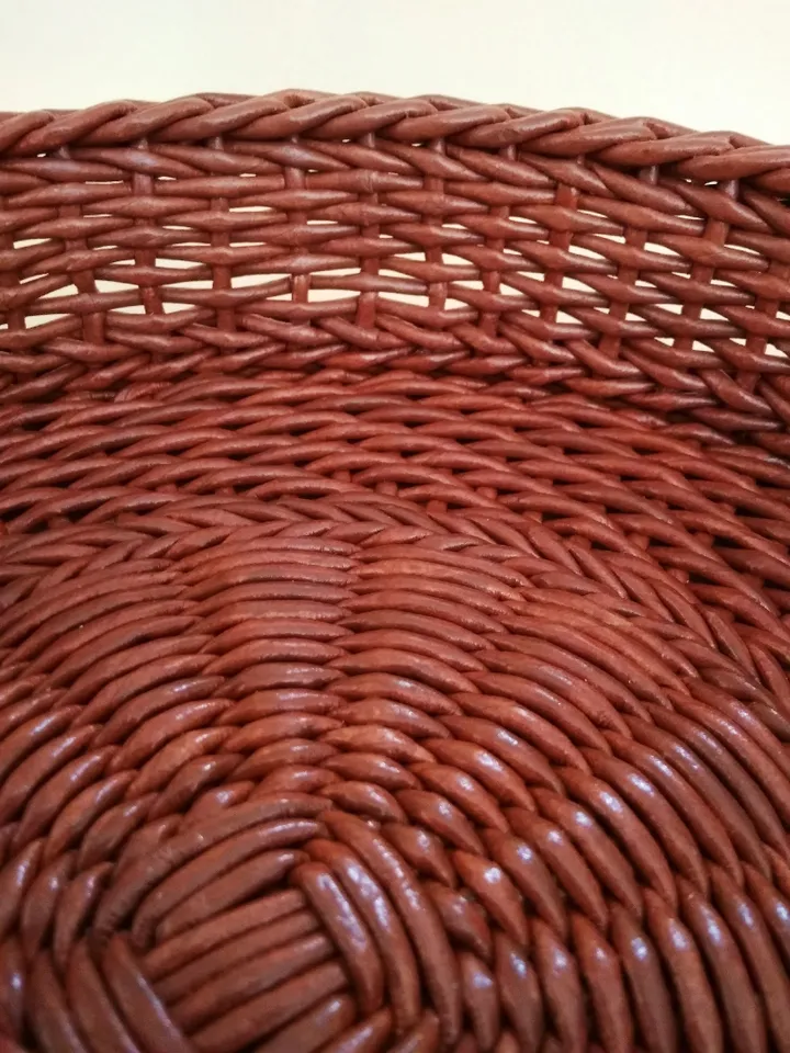 Round Wicker Tray without Handles Rustic Style Tray