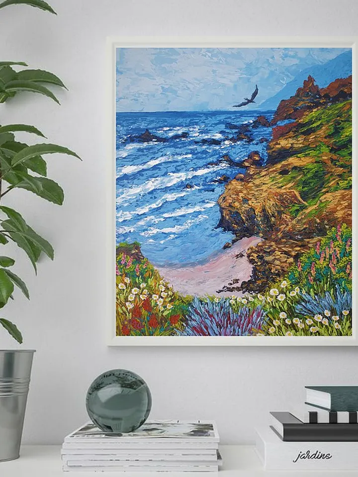 Big Sur Painting Seascape Original Art California Wall Art Impasto Oil Painting