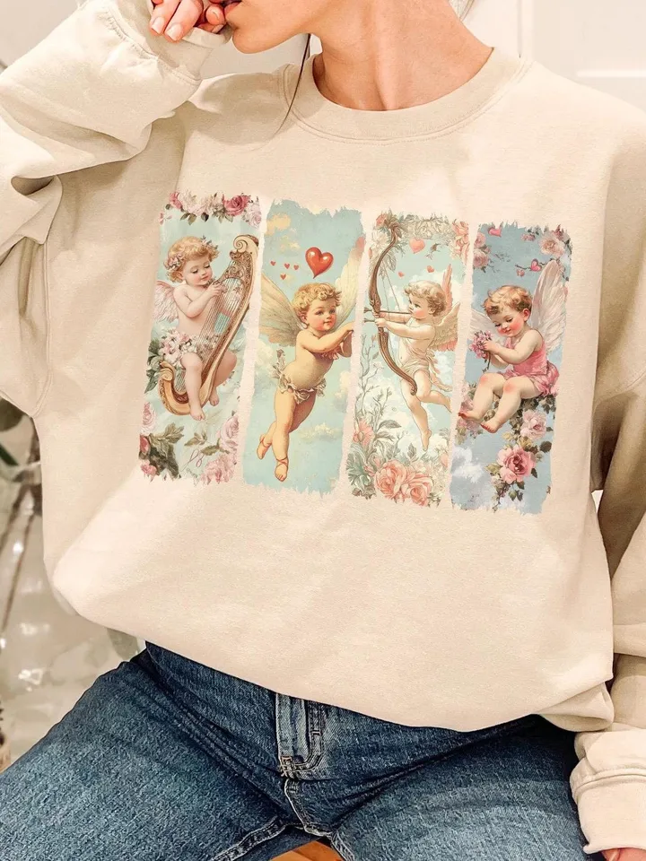 Retro Cupid Coquette bow Png, Retro Valentine Shirt Design, Baby Cupid png, Valentine's Day Png, Valentine Love Png, valentine's day bow png