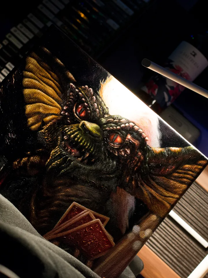 Original Oil painting Gremlin Boss