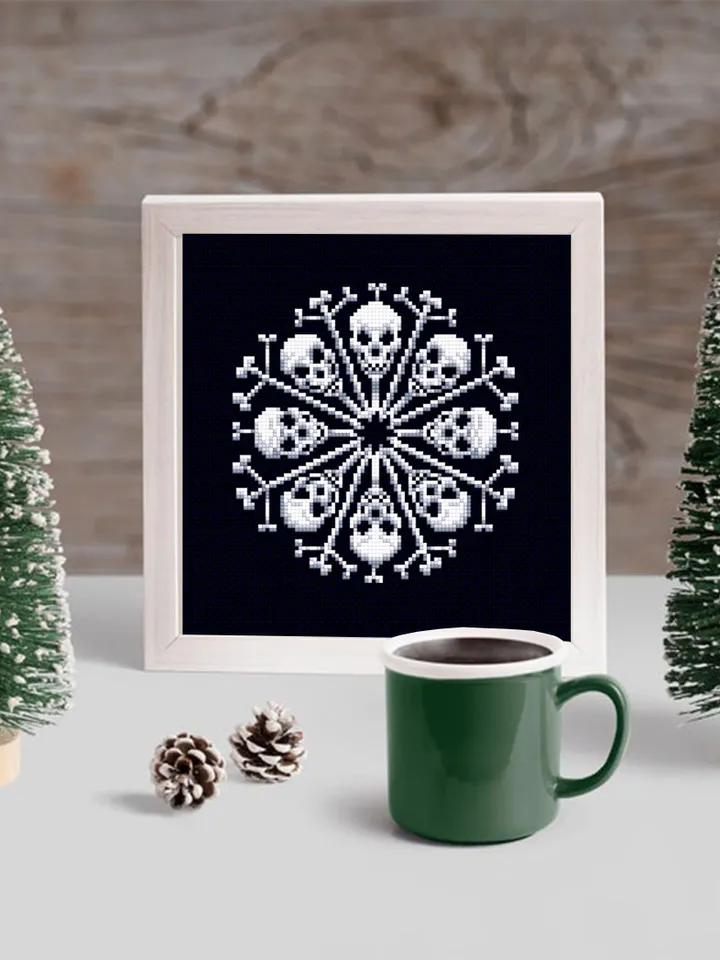 Skull snowflake cross stitch pattern download PDF Gothic Christmas cross stitch Small spooky embroidery, Gothic decor, Beginner stitch #N53