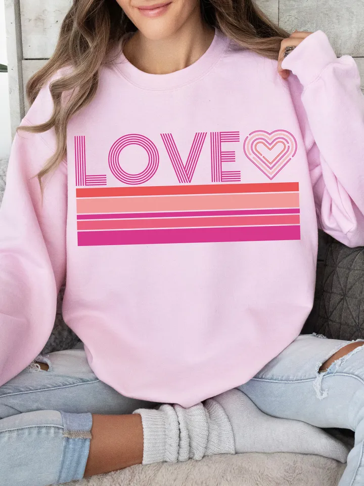 Valentines SVG Sublimations, Designs Downloads, Valentines Day, Png, Clipart, Shirt Design Sublimation Downloads, Groovy, Love Striped Retro