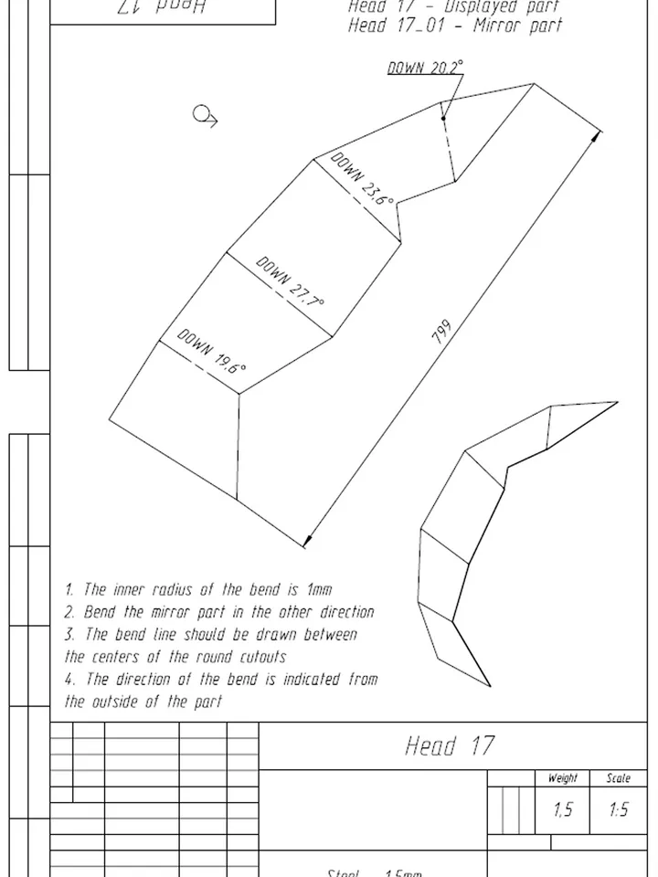 Welding Project Plans Drawings Head (DXF, PDF)