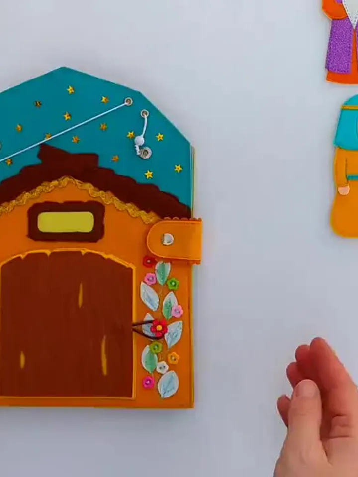 Bible quiet book pattern, Birth of Jesus Felt book pattern, Quiet book ideas, Soft montessori book pattern, Activity book pdf for toddler