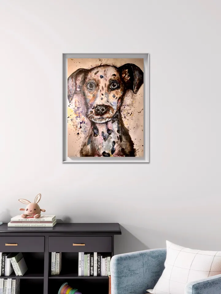 Dalmatian Women’s basic organic t-shirt made with my original watercolor painting,dog lovers wearable gifts,women soft cotton t shirts