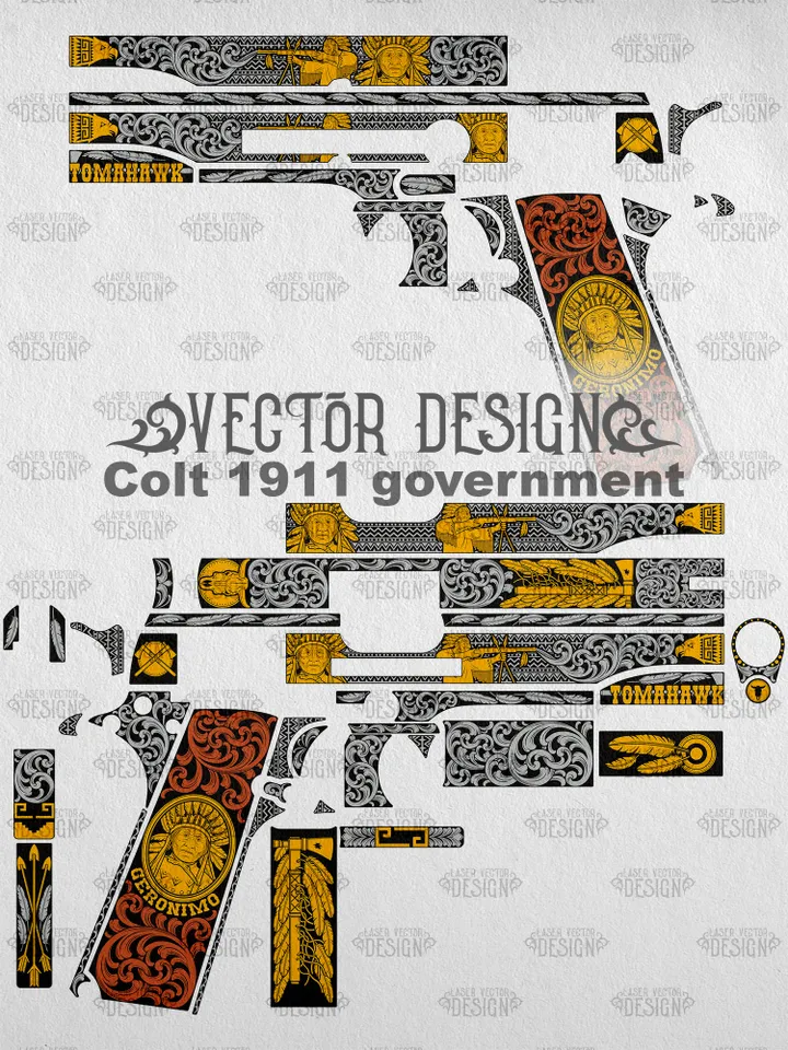 VECTOR DESIGN Colt 1911 government Tomahawk