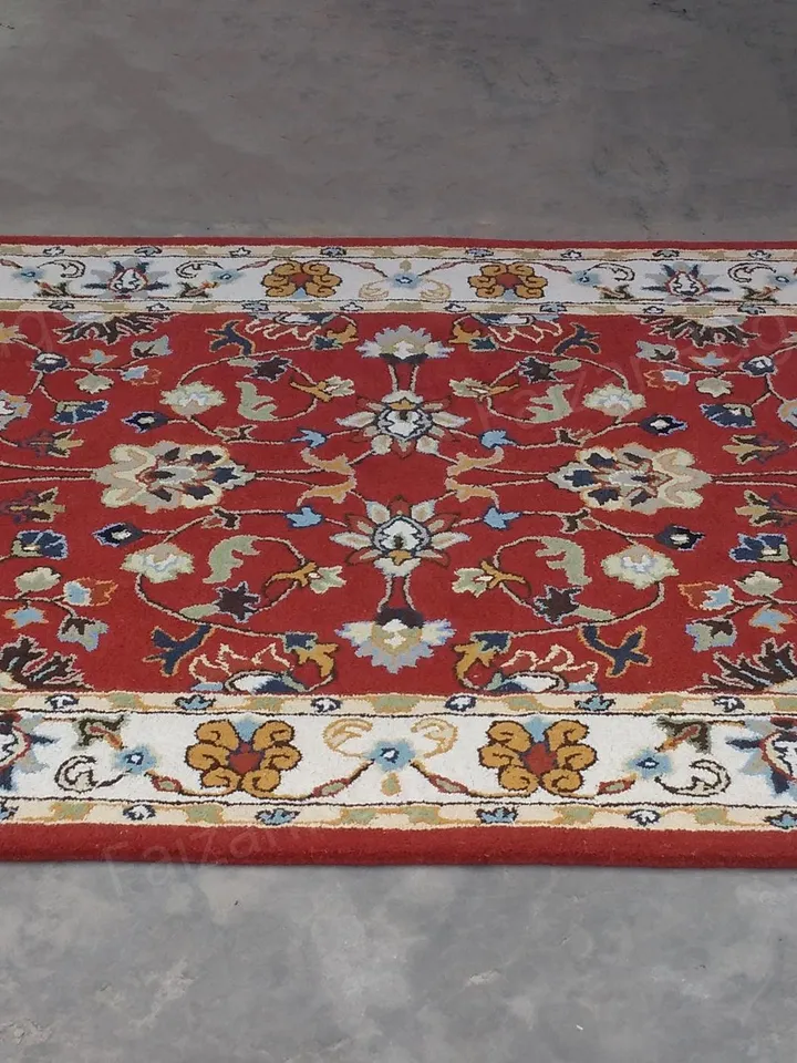 Buy 8x10 Red Abushan Floral Rug Hand Tufted Area Rug Handmade 100% Wool Carving Rugs for Home Living Dining Bedroom Office 8x10 9x12 12x15
