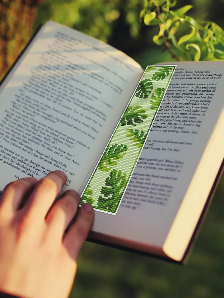 Bookmark cross stitch pattern digital PDF Handmade bookmark embroidery beginners Instant download Floral ornament Gift for book lover #B9