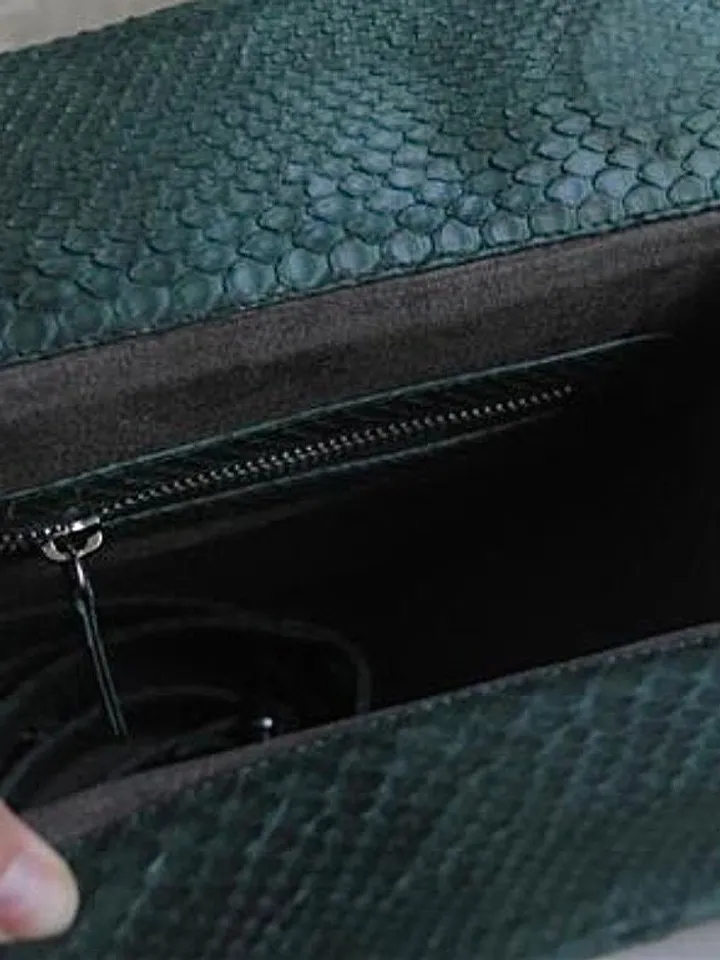 Top handle green classy MORA genuine python skin bag | exotic leather bags | Elegant everyday women purse | snakeskin bag| designer bag