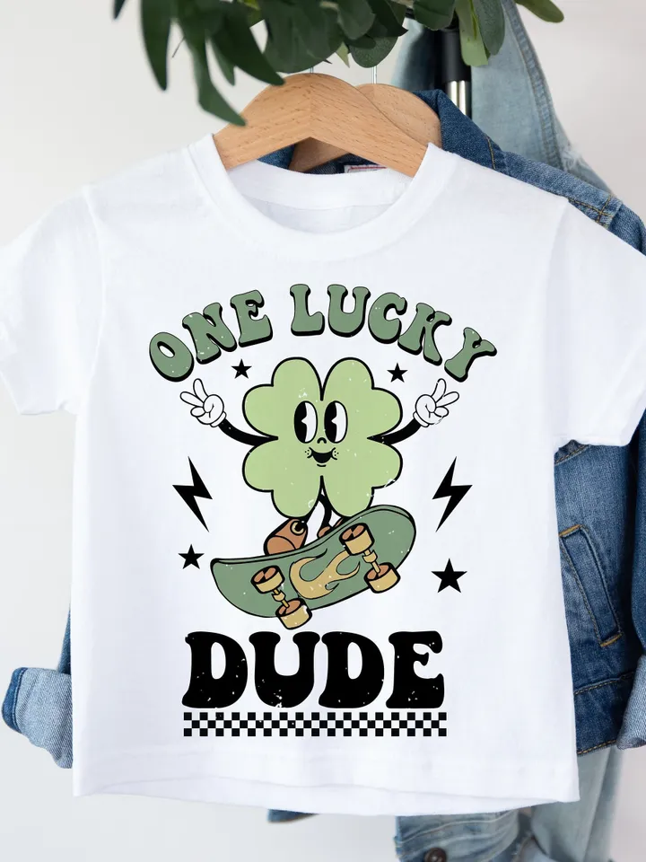 One Lucky Dude PNG, St Patricks Day, Retro png, Boy png, Boy Sublimation, Kids Sublimation, Lucky Sublimation, Sublimation Designs, png file