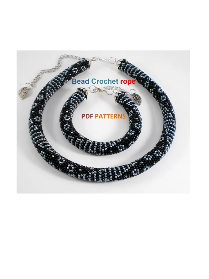 Bead crochet rope pattern for beading necklace and bracelet,DIY, bead crocheting,Instant Download,PDF pattern