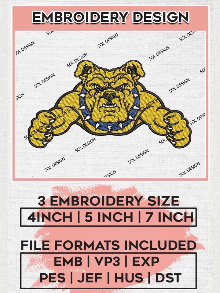 NCAA North Carolina A&T Aggies Team Head Mascot Logo Machine Embroidery Design, NCAA North Carolina A&T Aggies Team Design Design files, NCAA Team Embroidery Designs, NCAA Machine Embroidery Designs, Digital Download
