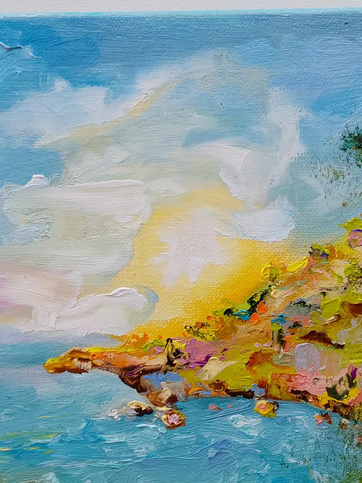 "The Road to the Sea" oil painting on canvas 35x25cm (14x10inch)