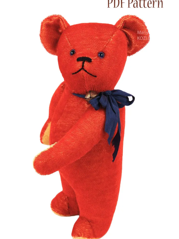 PDF Sewing Antique Style Circus Teddy Bear E-Pattern 18 inch (45cm) Artist design/ do it yourself/ mohair bear pattern