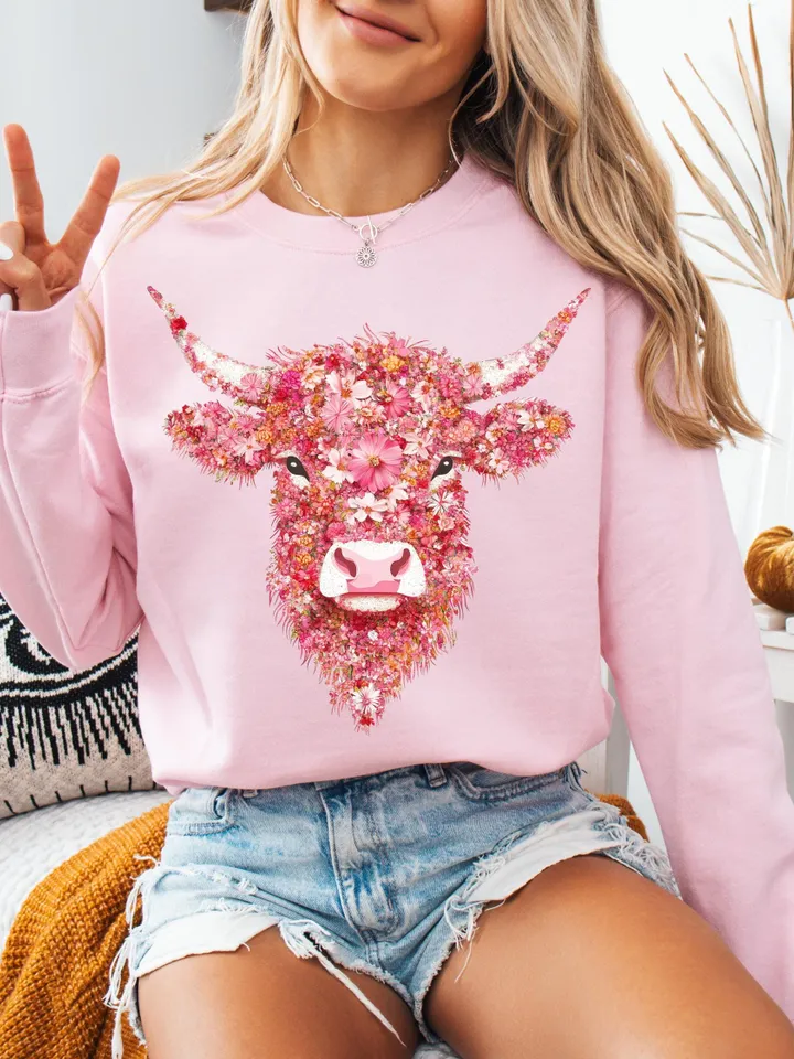 Floral Highland Cow valentine png, Valentine Highland Cow png, valentine png, Cow Lover Png, Highland Cow Png,Western Valentine Png