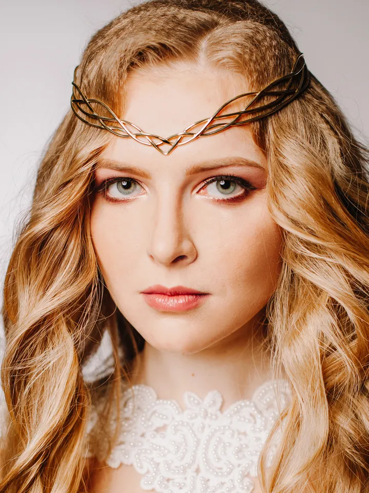Wedding diadem Bridal Elven Tiara Elven bridal hair vine Wedding Headpiece bridal headband fantasy fairy Tiara Mary