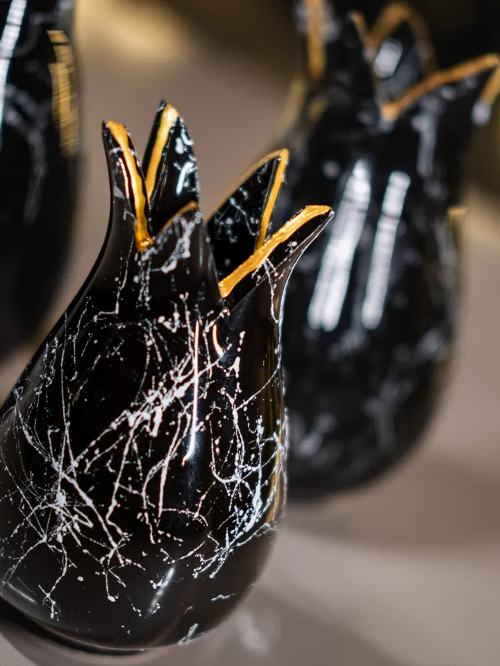 3-Piece Elegant Black and Gold Tulip Decor Set | Perfect Addition for Your Elegant Home