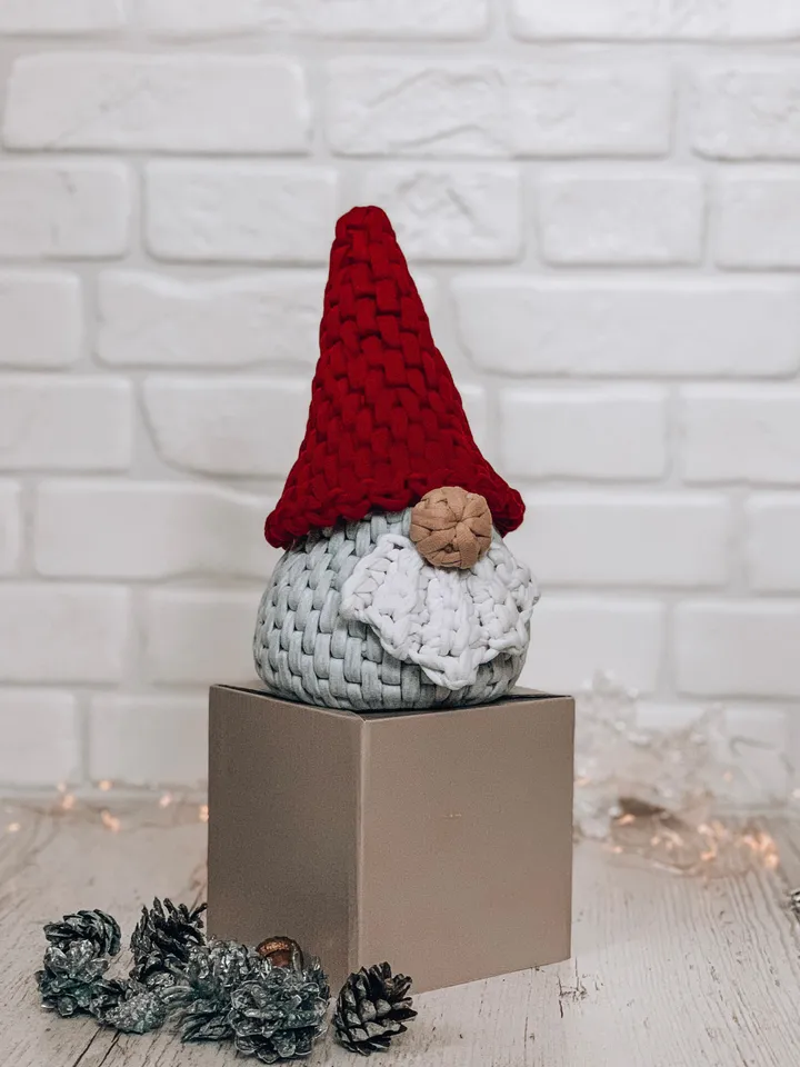 Crochet Scandinavian gnome basket, PDF pattern, digital instant download