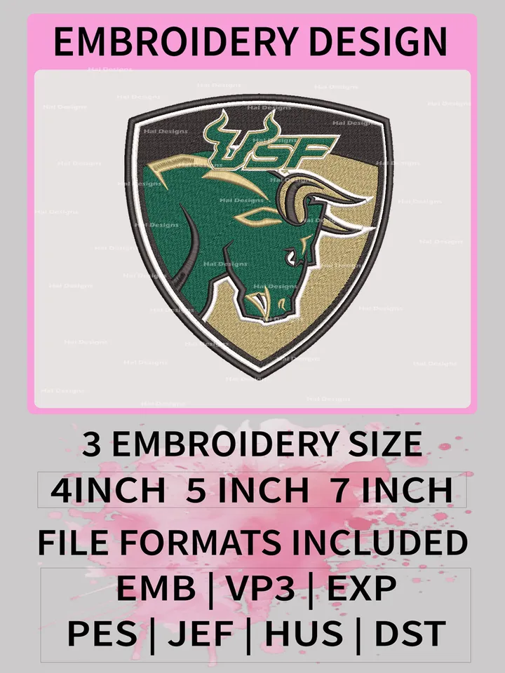 NCAA South Florida Bulls Embroidery Files | Machine Embroidery Designs