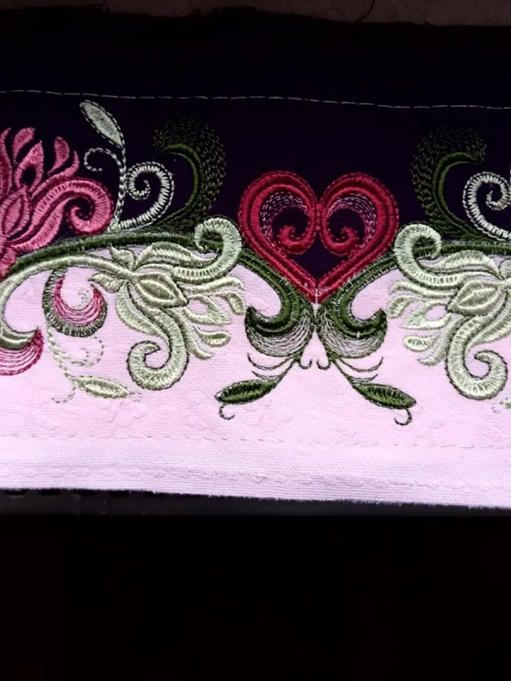 Splicing of two fabrics Petals of my heart set Embroidery Design