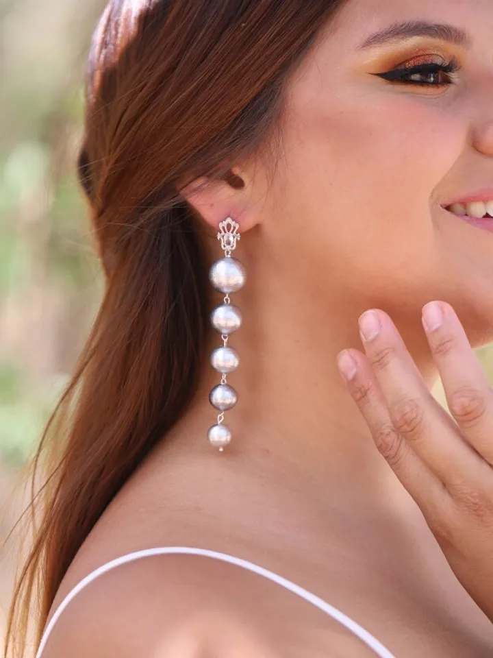 Art Deco Extra Long Pearl Wedding Earrings For Bride, Boho Bridal Earrings, Chandelier Statement Wedding Earrings, Pearl Bridal Jewelry,