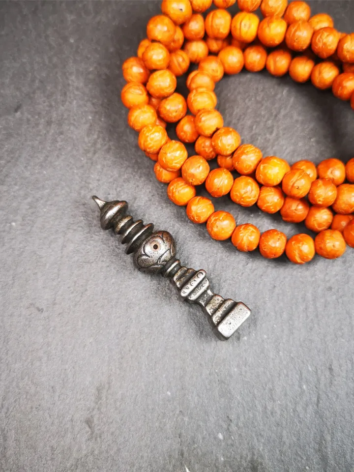 Gandhanra Handmade Tibetan Buddhist Tower Amulet,Stupa,Pagoda Pendant,Made of Cold Iron,2.16 inches